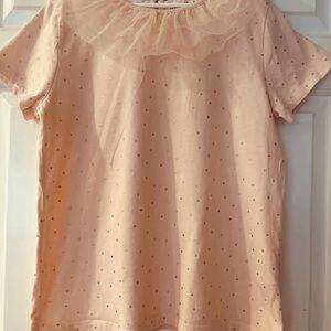 Mini Boden Pink Polka Dot Kids Top
